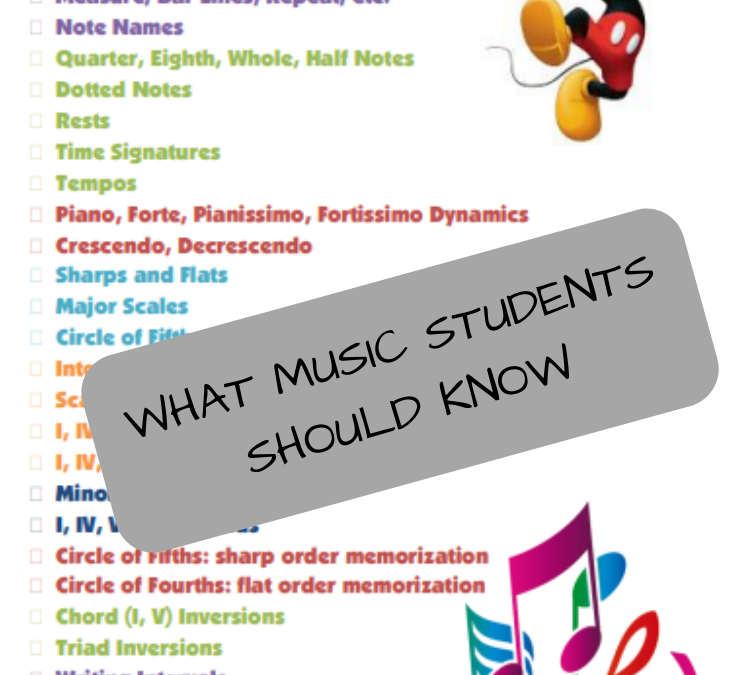 A Piano Teacher’s Music Theory List: What Students Must Know